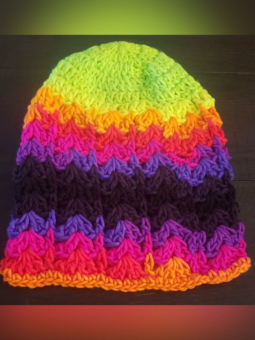 Unisex Rainbow Crochet Beanie - Multicolor Knit Hat